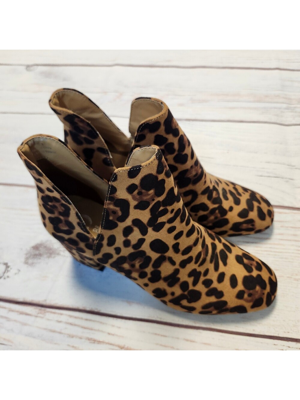 Tru Comfort FoamLeopard Print Ankle Boots with Block Heel Size 8